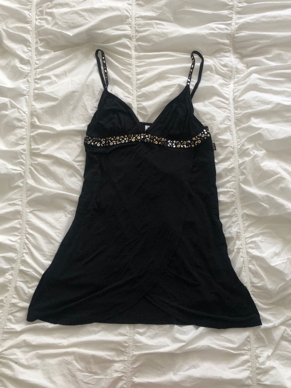 MOSCHINO Mare Vintage Bedazzled Babydoll Beach Dress